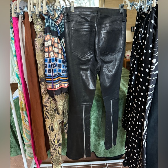 Rag & Bone Leather Biker Pants Size 6 - Picture 2 of 3